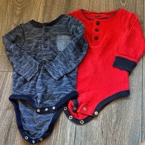 OshKosh B'gosh Red and Navy Bodysuits